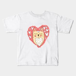 Cute Love Cat Kids T-Shirt